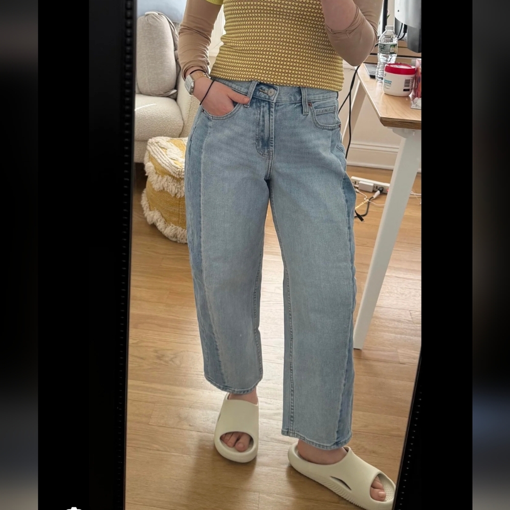 Two Tone Barrel Jeans